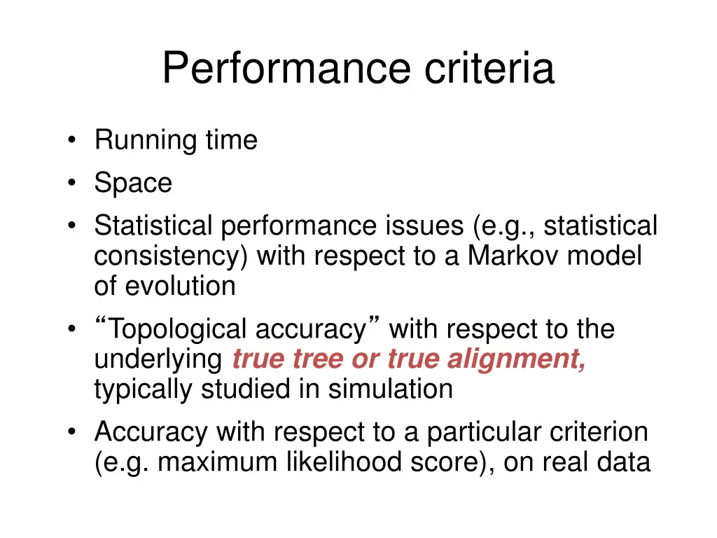 performance criteria