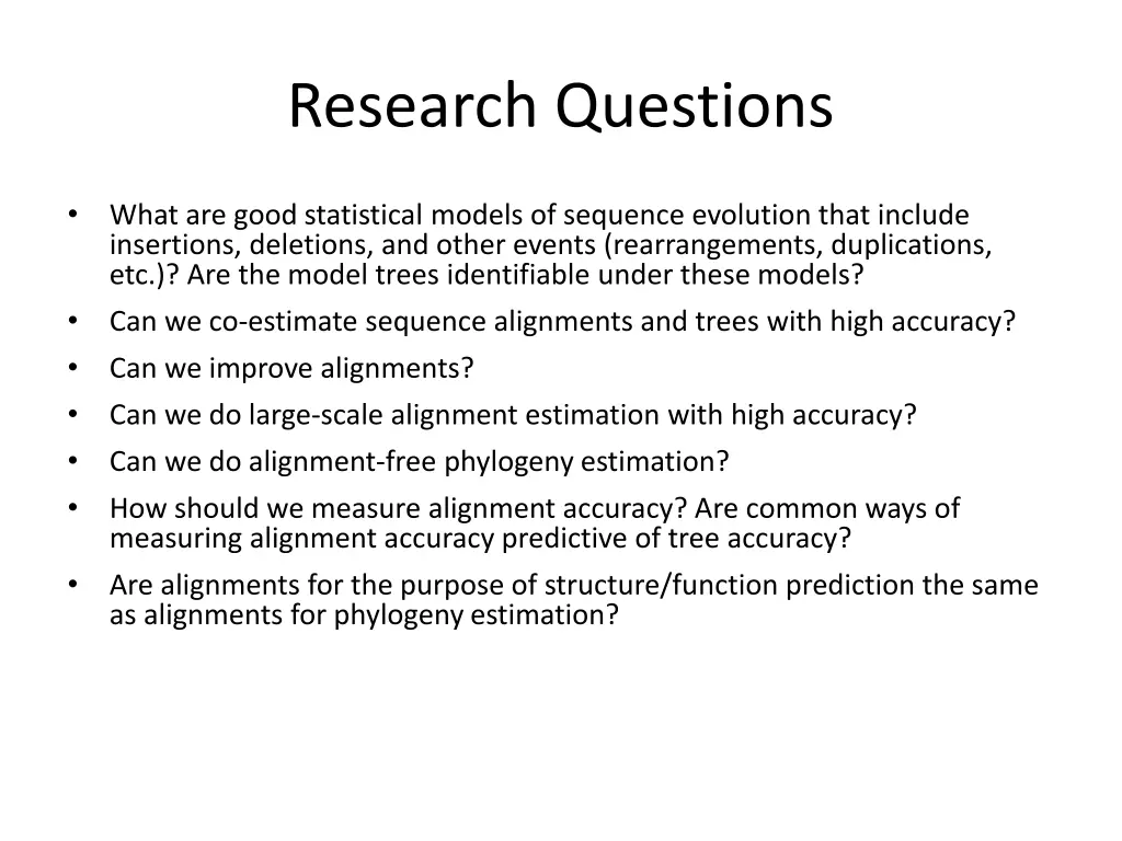 research questions