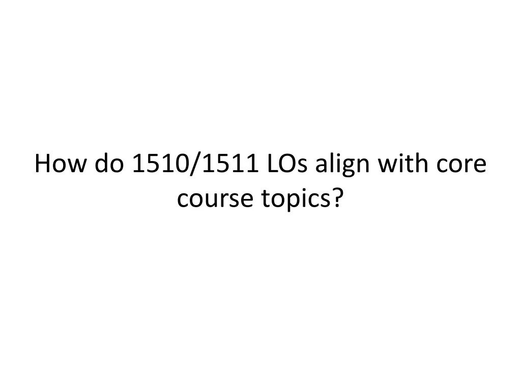 how do 1510 1511 los align with core course topics