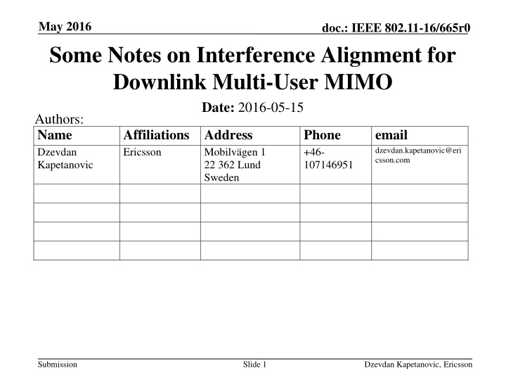 may 2016 some notes on interference alignment