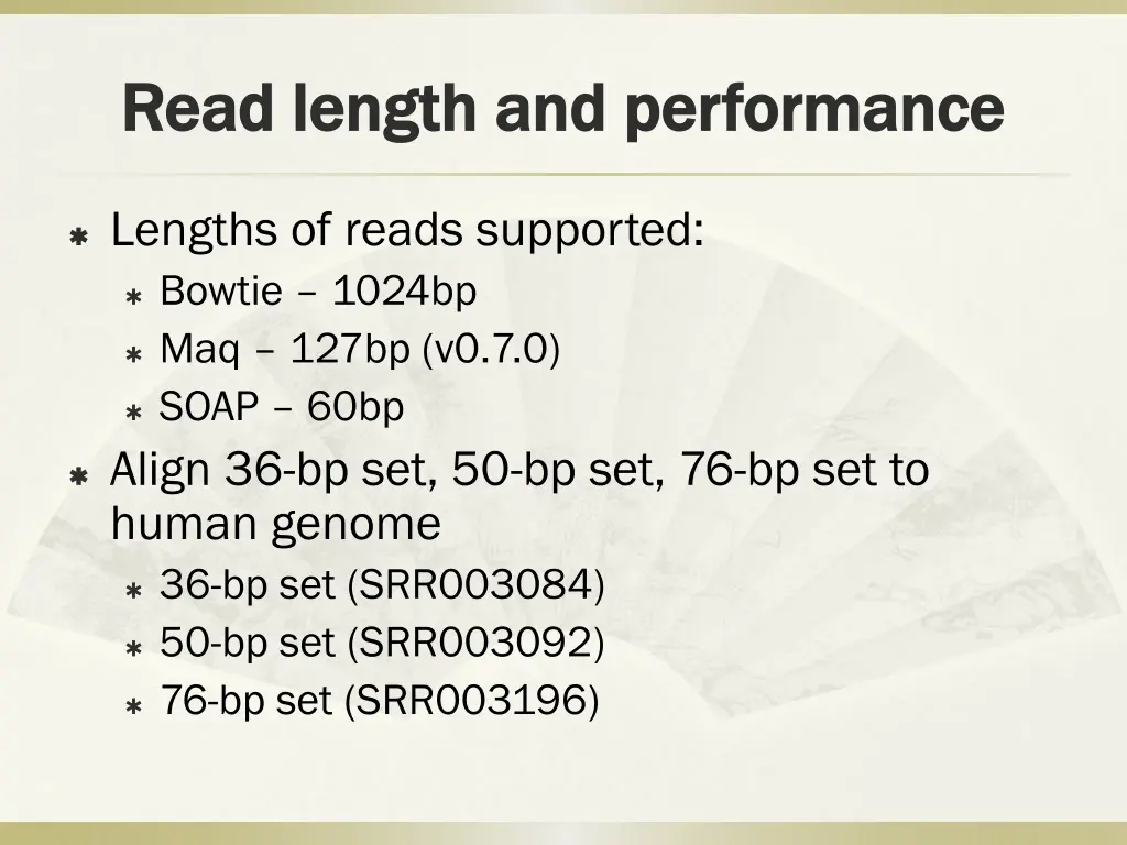 read length and performance read length