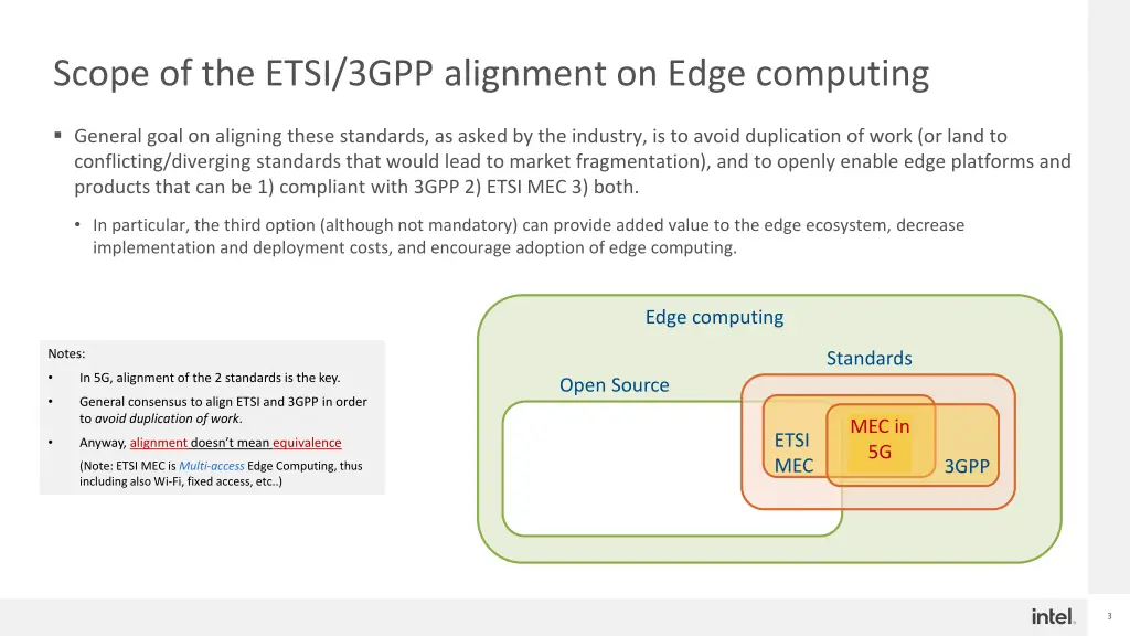 scope of the etsi 3gpp alignment on edge computing