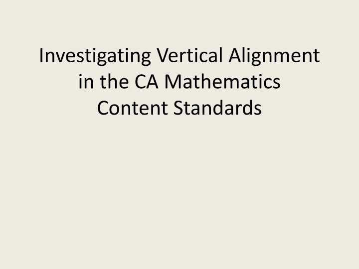 investigating vertical alignment