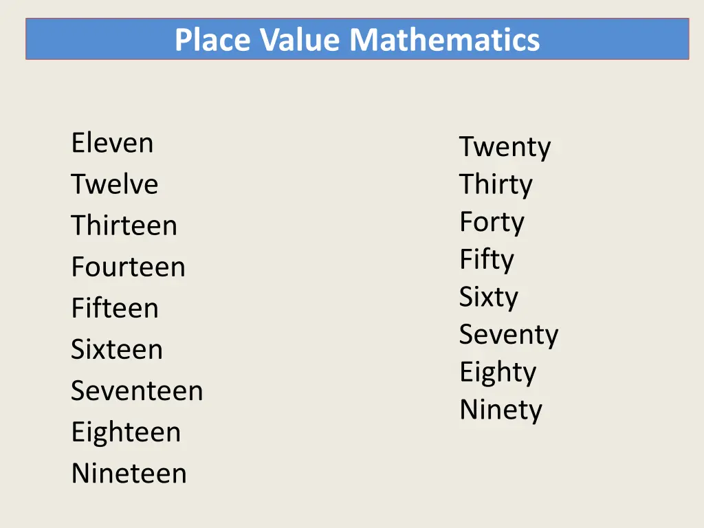 place value mathematics