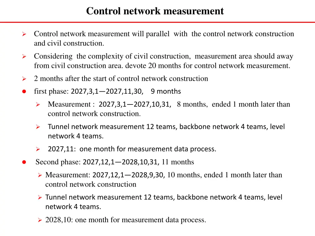 control network measurement 1