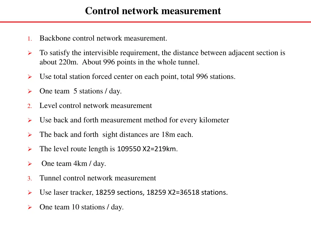 control network measurement