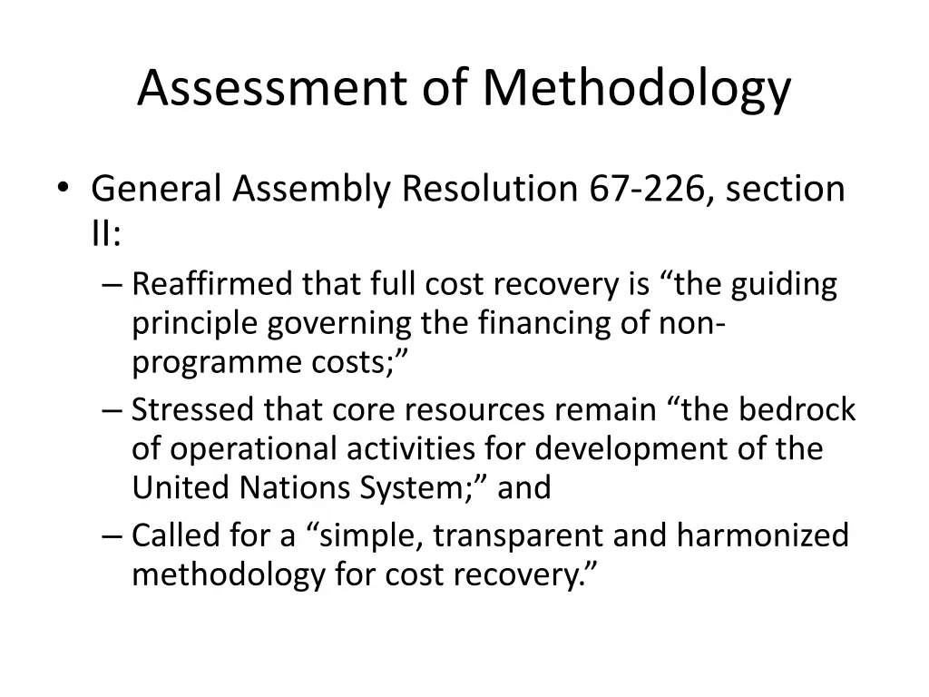 assessment of methodology