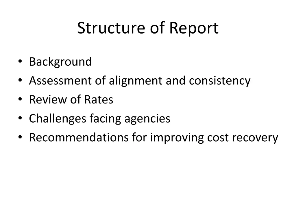 structure of report