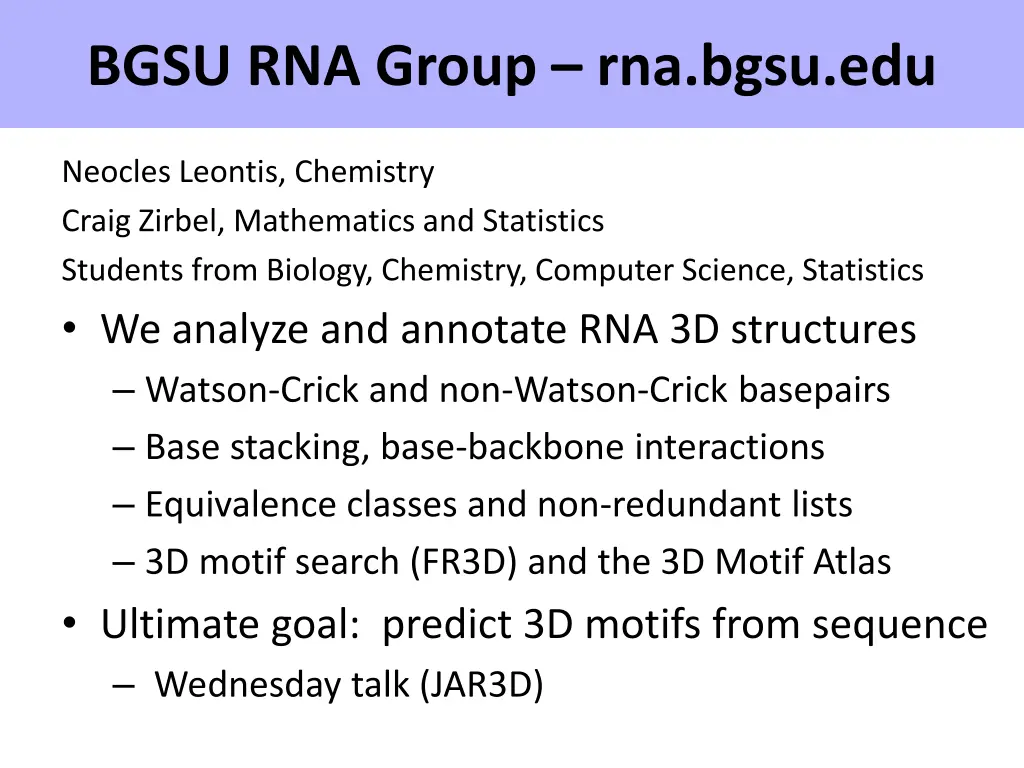 bgsu rna group rna bgsu edu