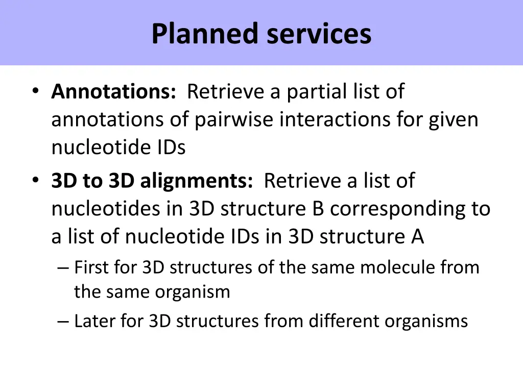 planned services