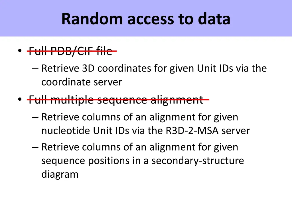 random access to data