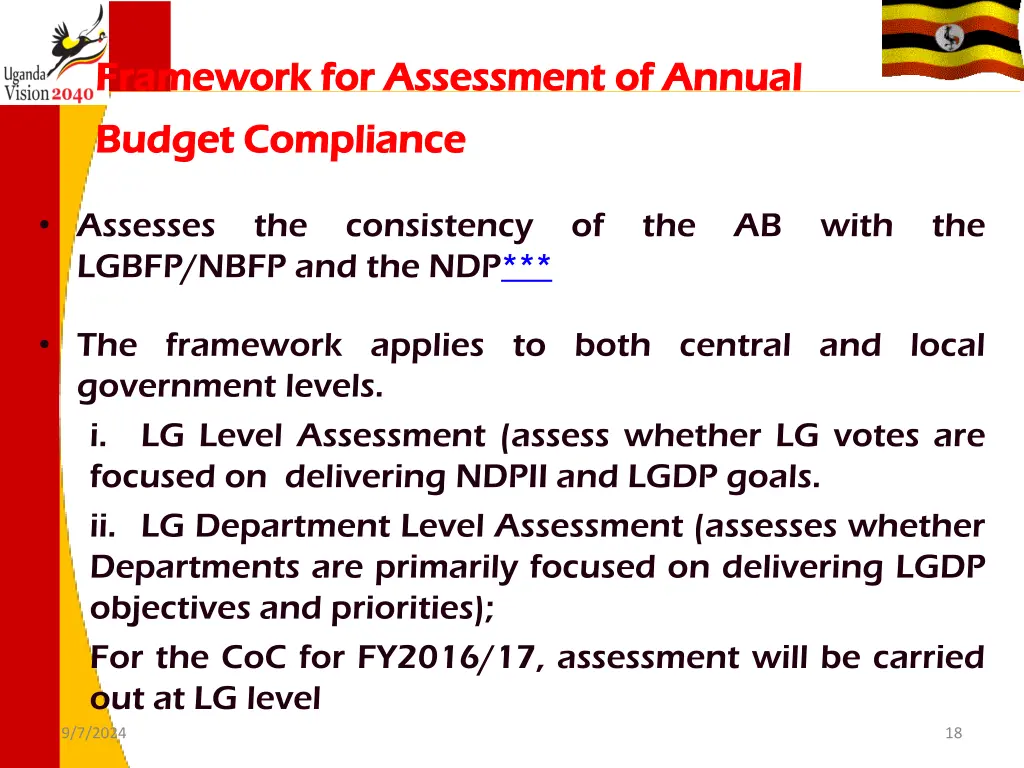 framework framework for budget budget compliance