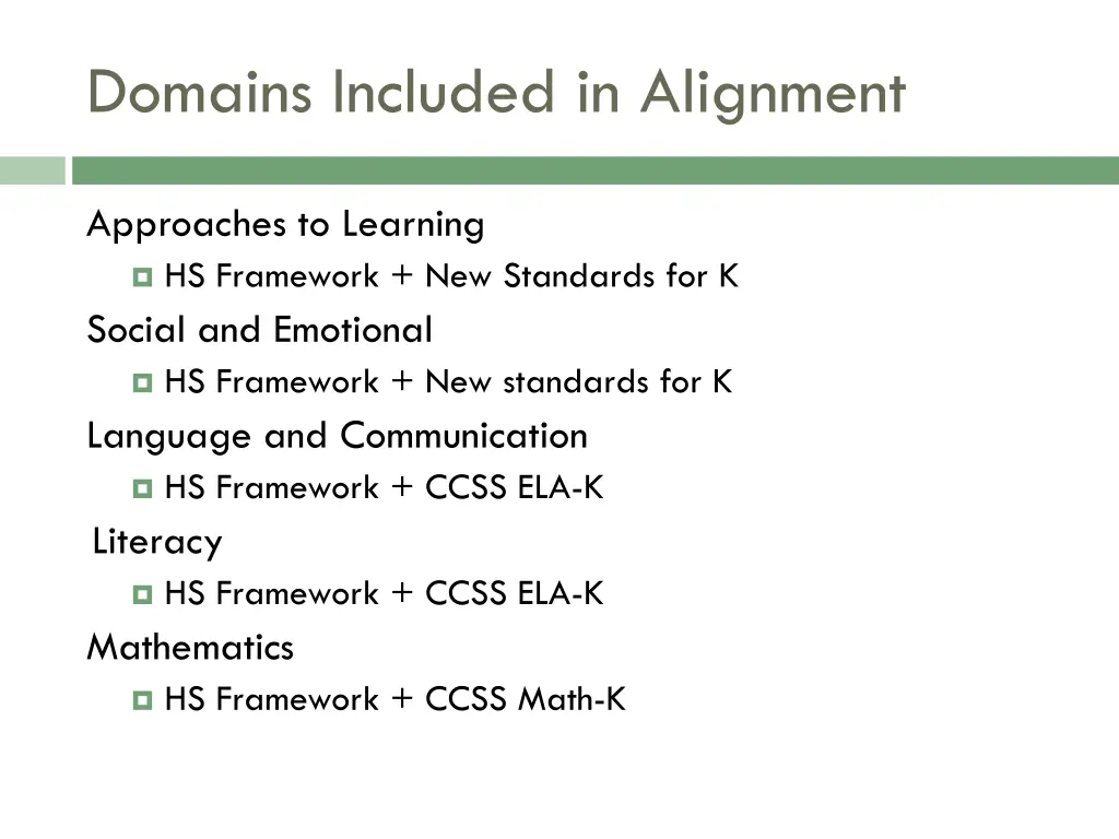 domains included in alignment