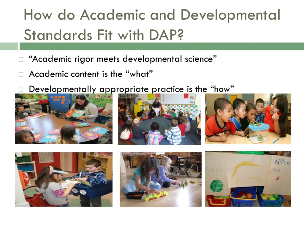 how do academic and developmental standards