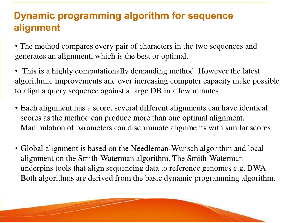 dynamic programming algorithm for sequence