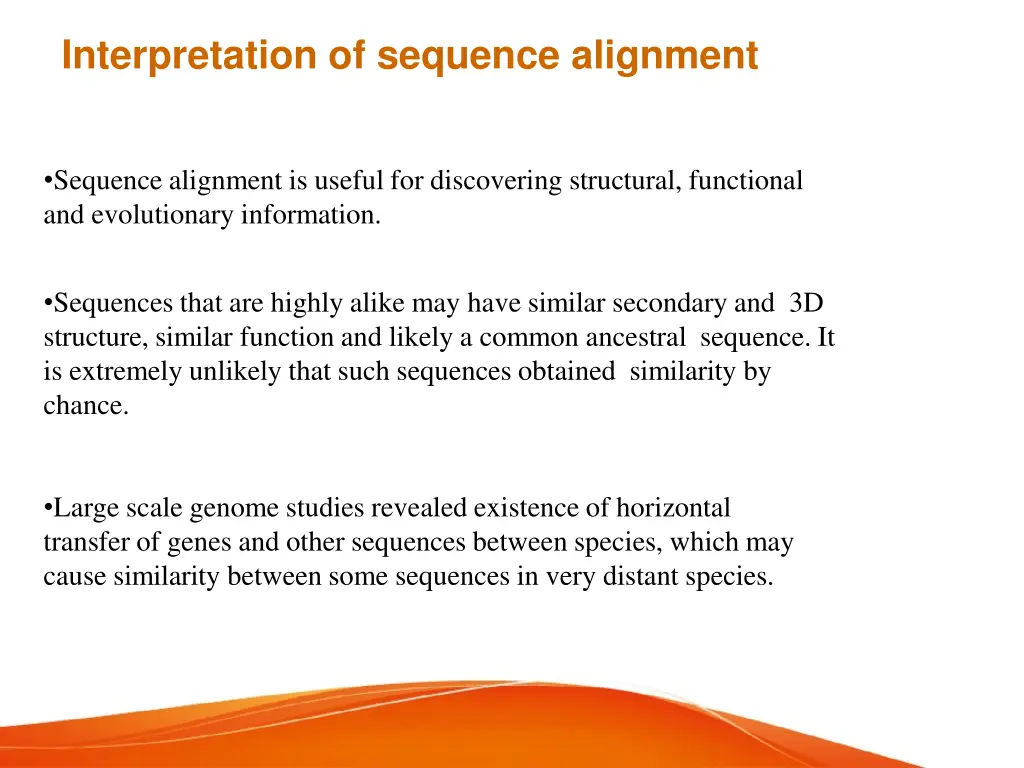 interpretation of sequence alignment