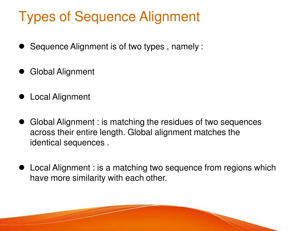 types of sequence alignment