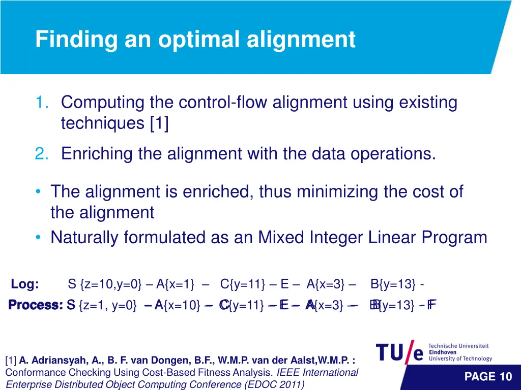 finding an optimal alignment