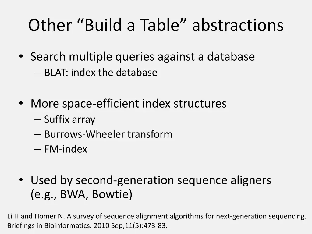 other build a table abstractions