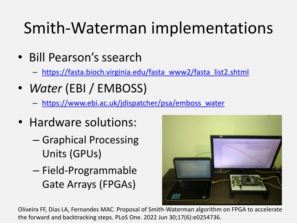 smith waterman implementations