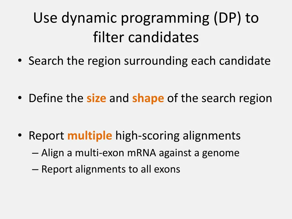 use dynamic programming dp to filter candidates