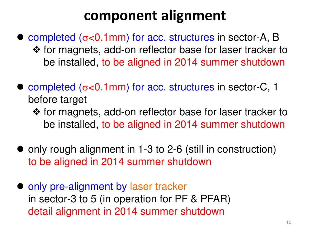 component alignment