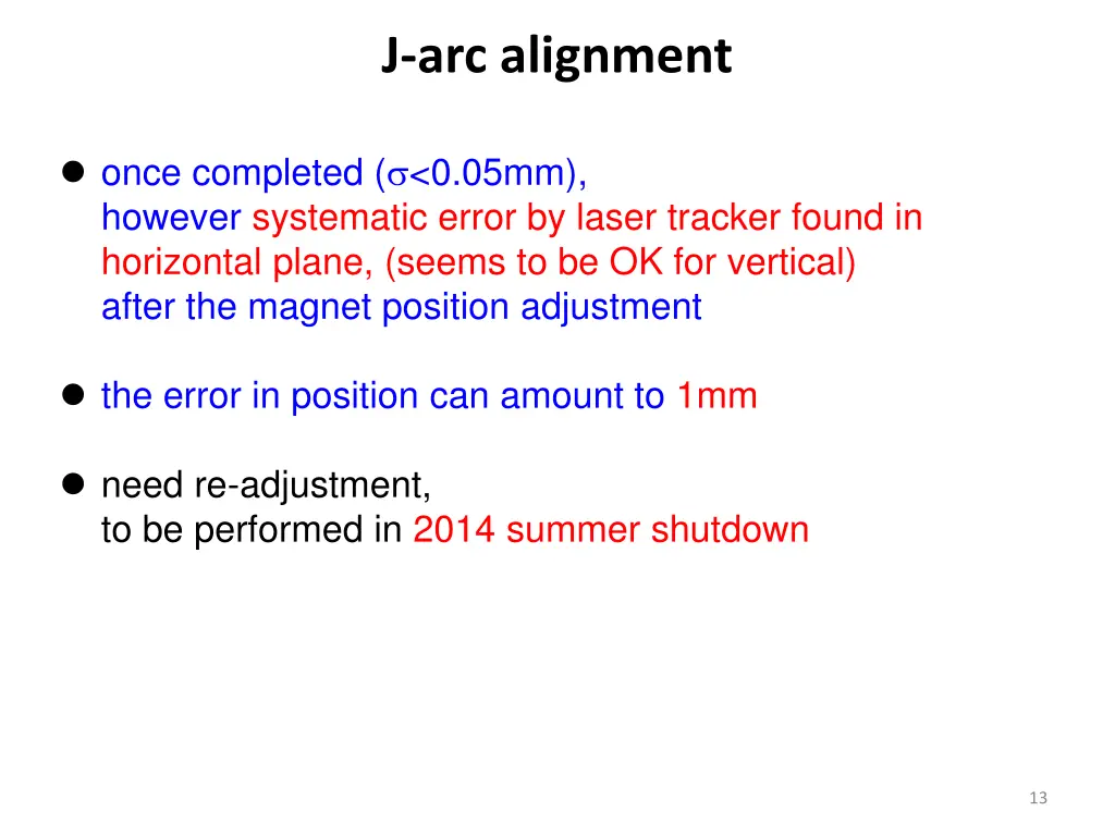 j arc alignment