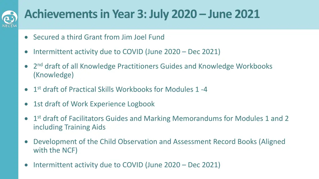 achievements in year 3 july 2020 june 2021