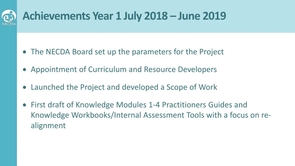 achievements year 1 july 2018 june 2019