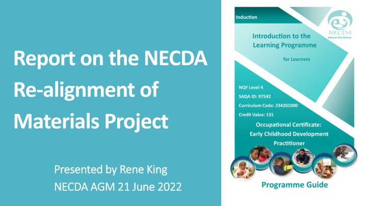 report on the necda re alignment of materials