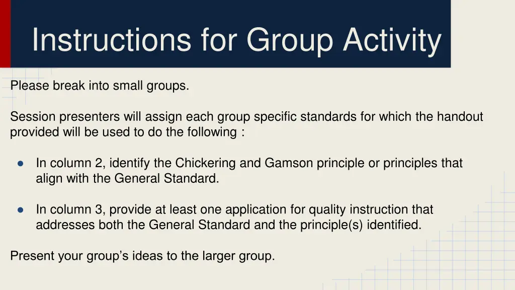 instructions for group activity