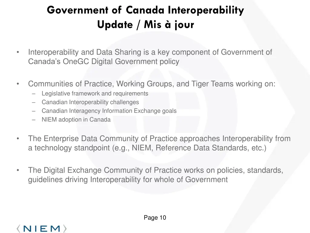 government of canada interoperability update