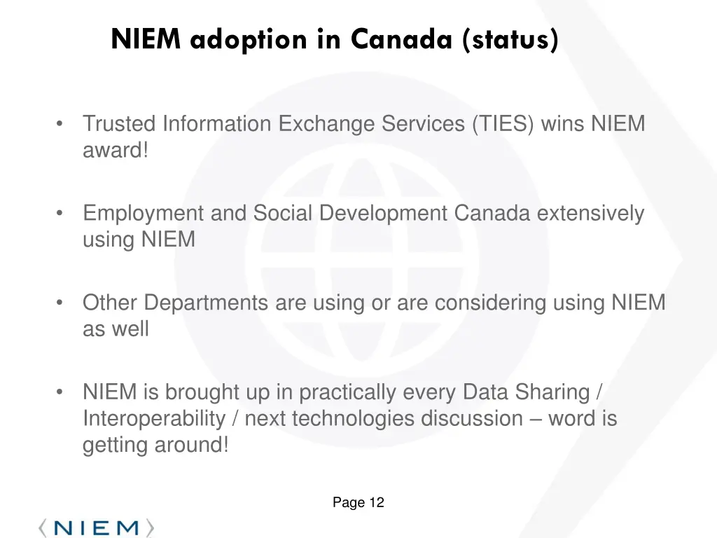 niem adoption in canada status