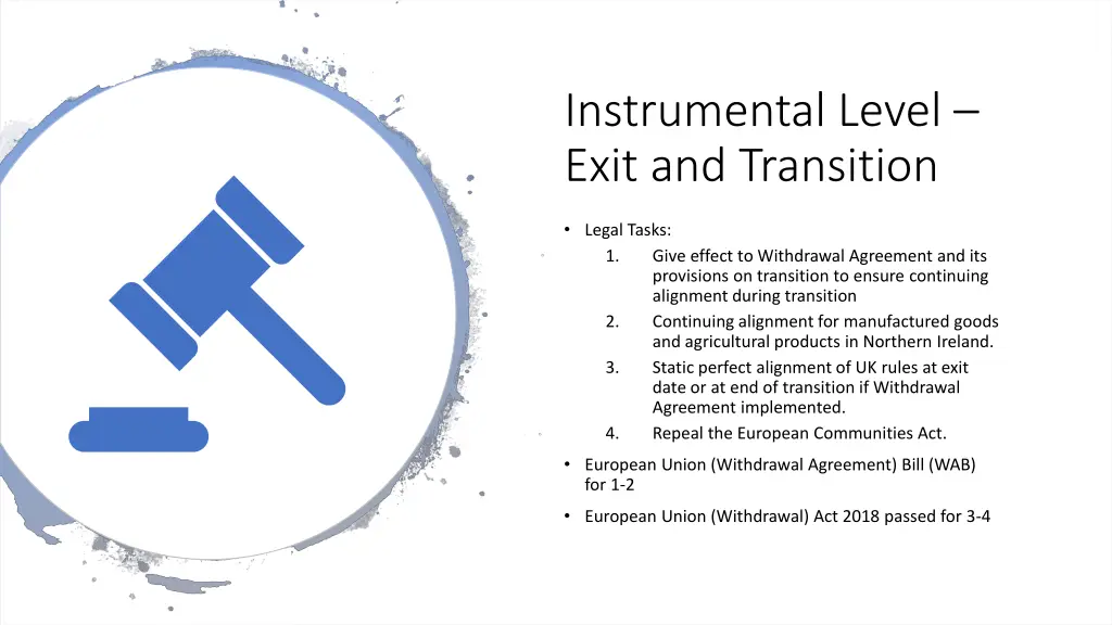 instrumental level exit and transition