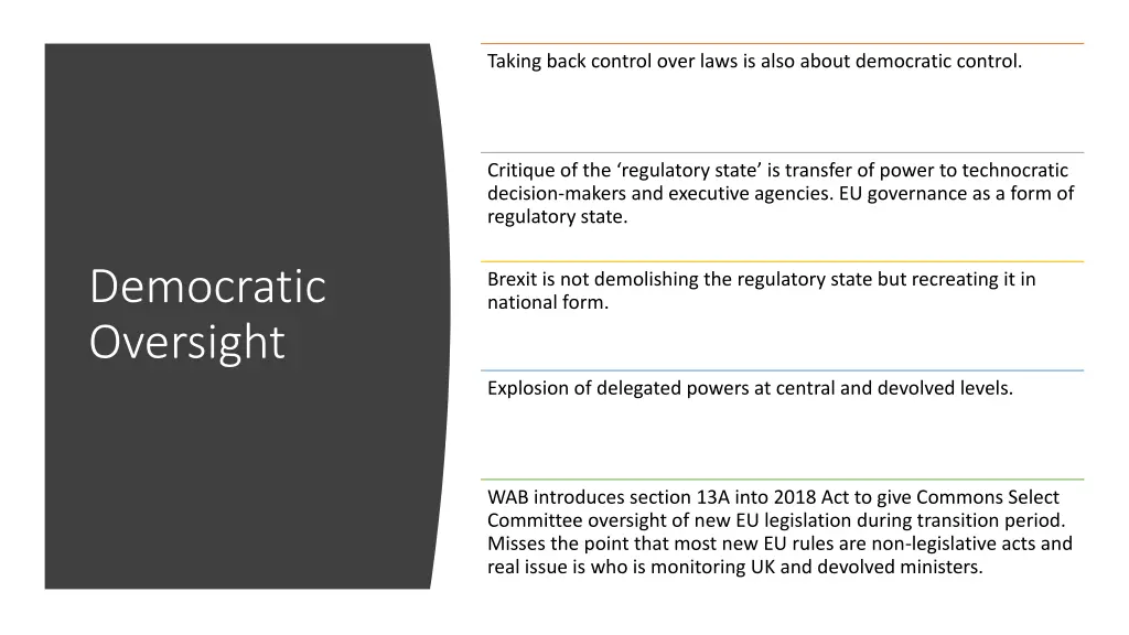 taking back control over laws is also about