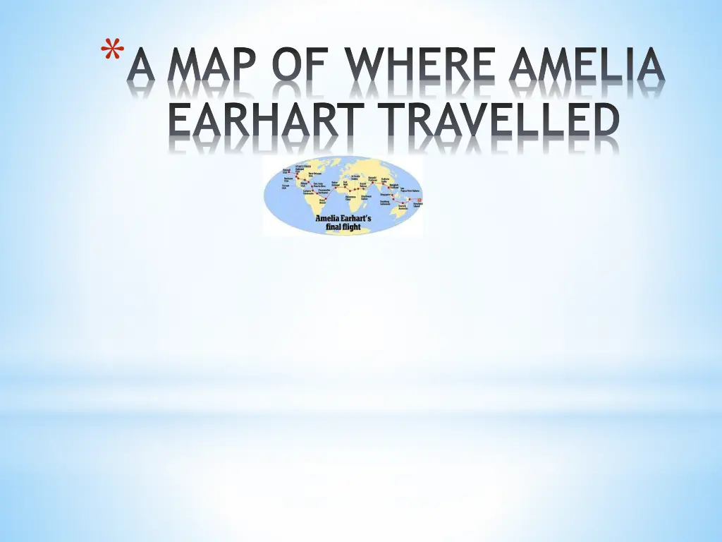 a map of where amelia earhart travelled