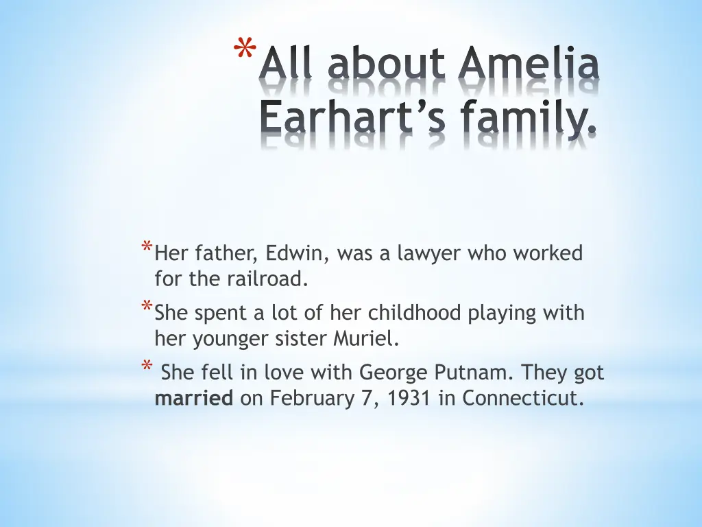 all about amelia earhart s family