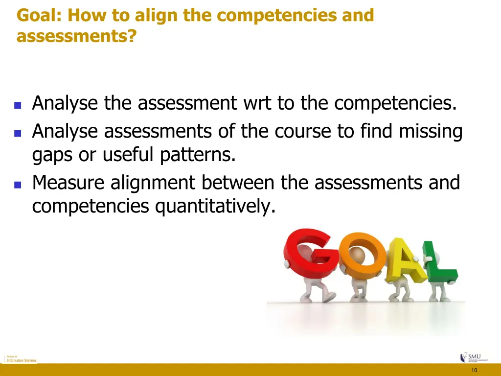 goal how to align the competencies and assessments