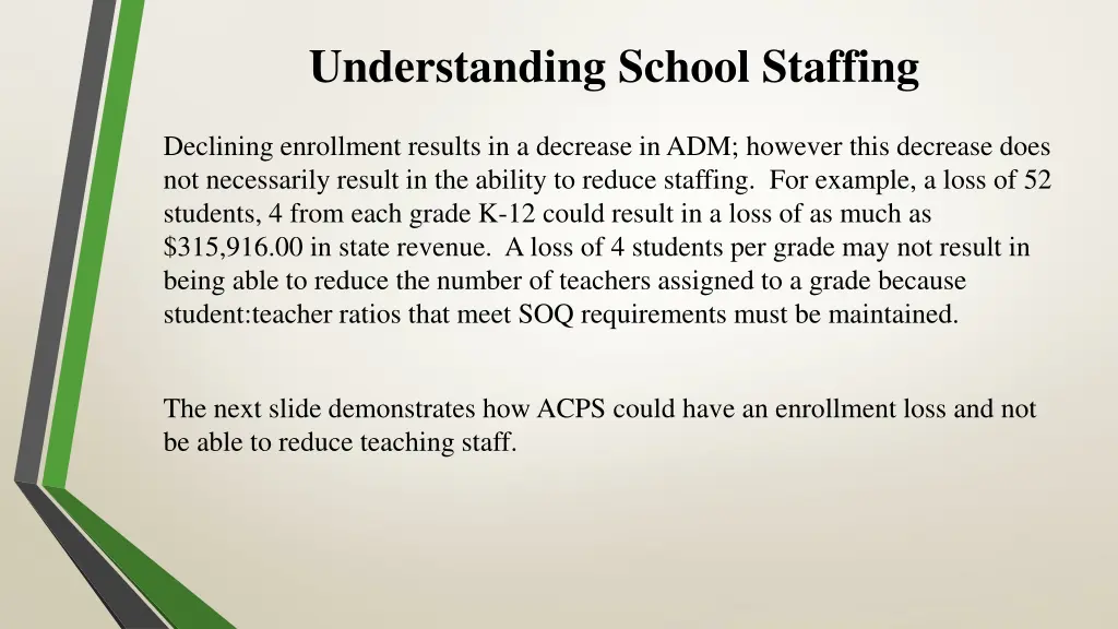 understanding school staffing