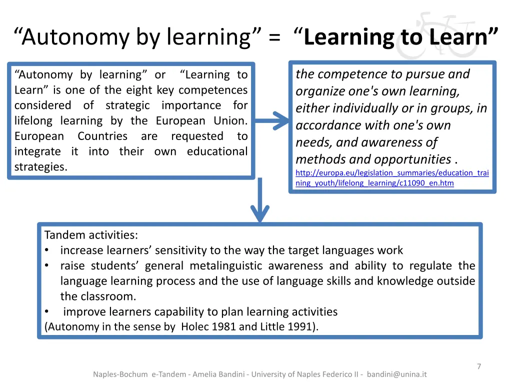 autonomy by learning learning to learn