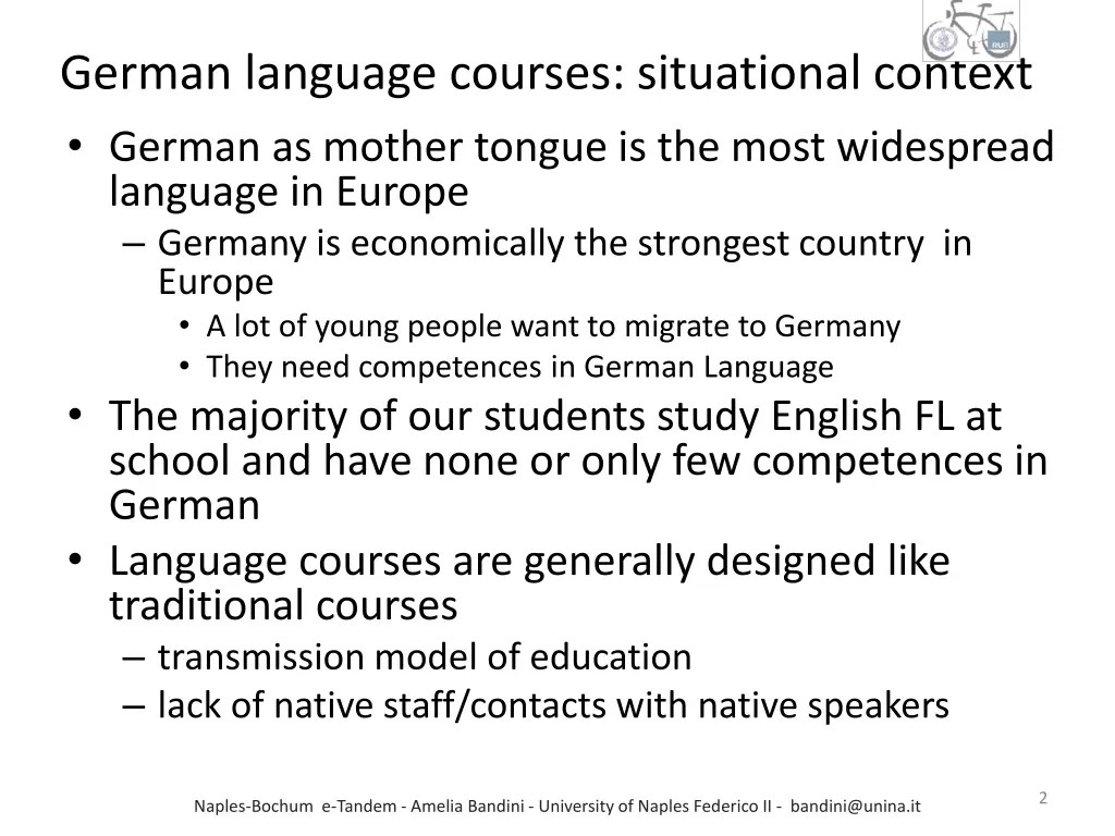 german language courses situational context