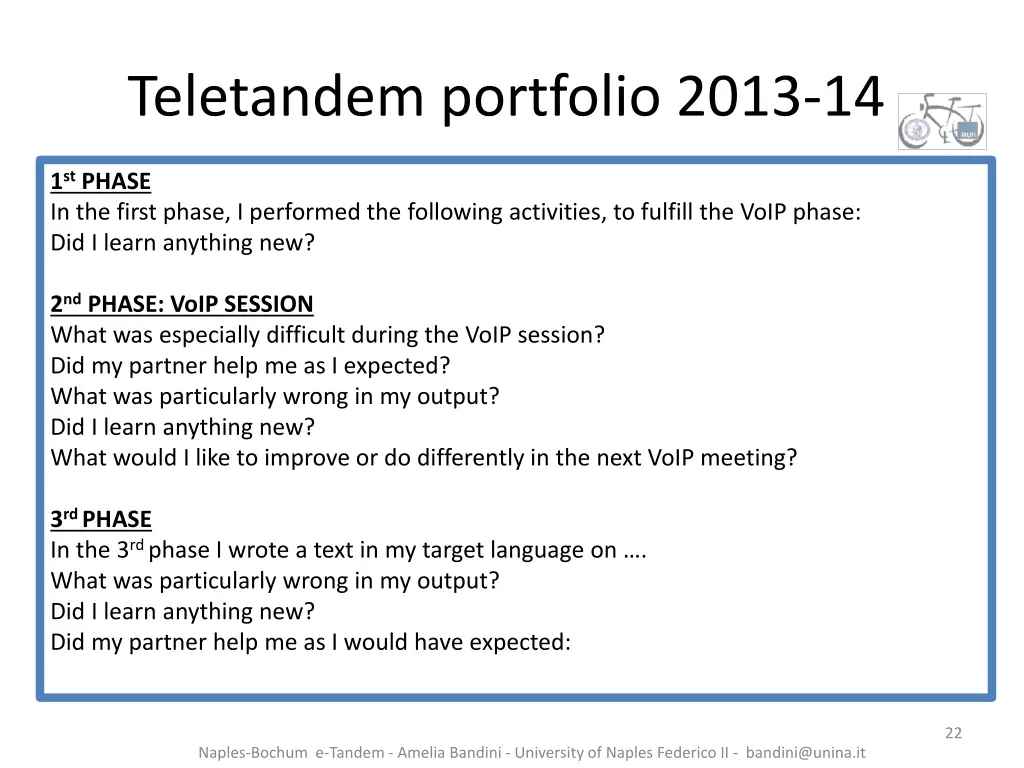 teletandem portfolio 2013 14