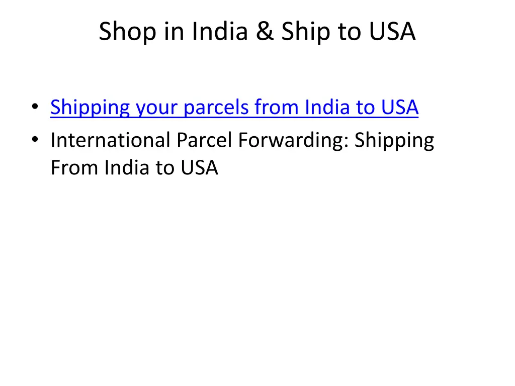 shop in india ship to usa