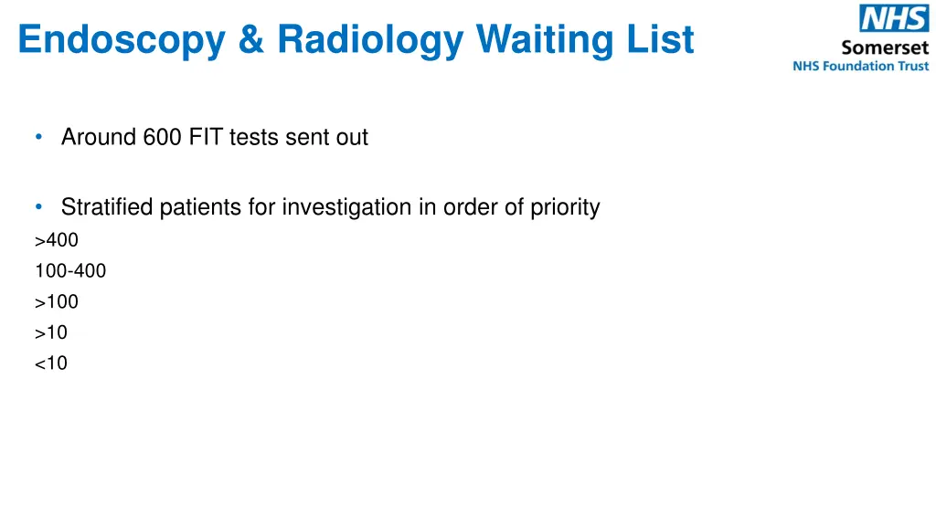 endoscopy radiology waiting list