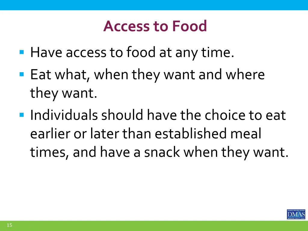 access to food