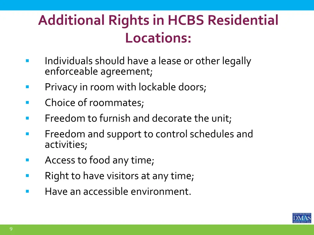 additional rights in hcbs residential locations