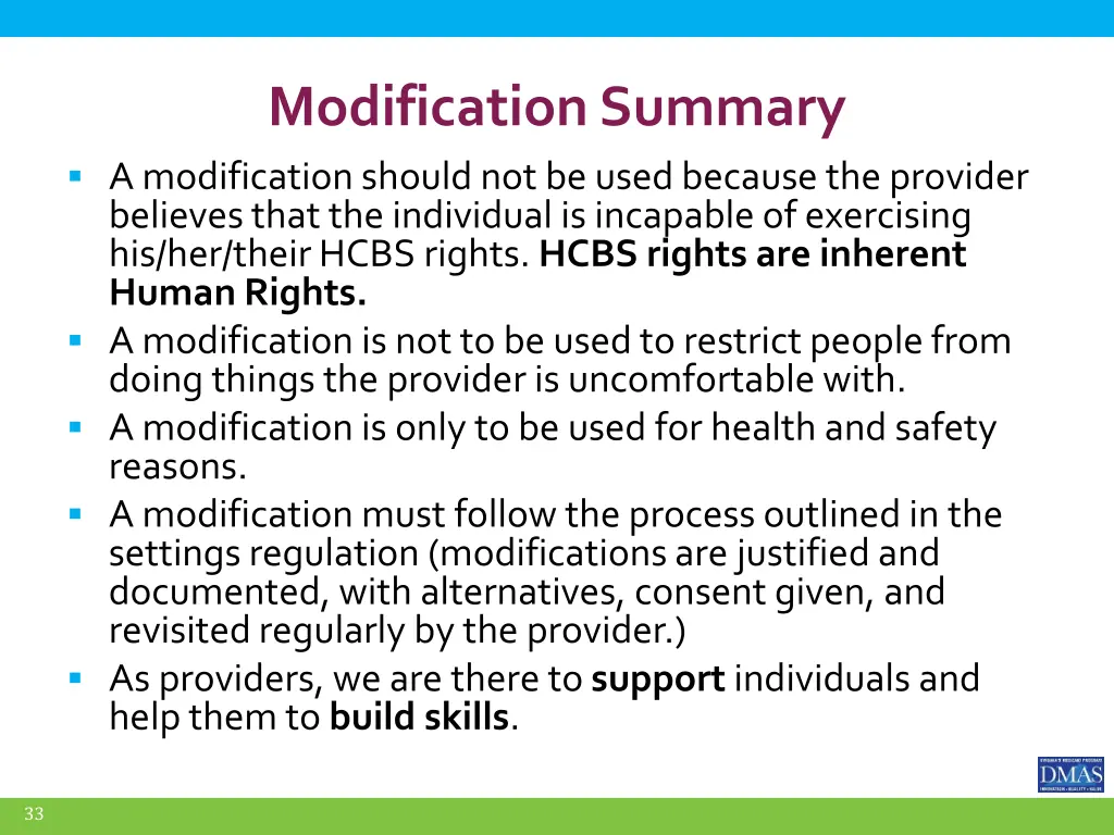 modification summary a modification should