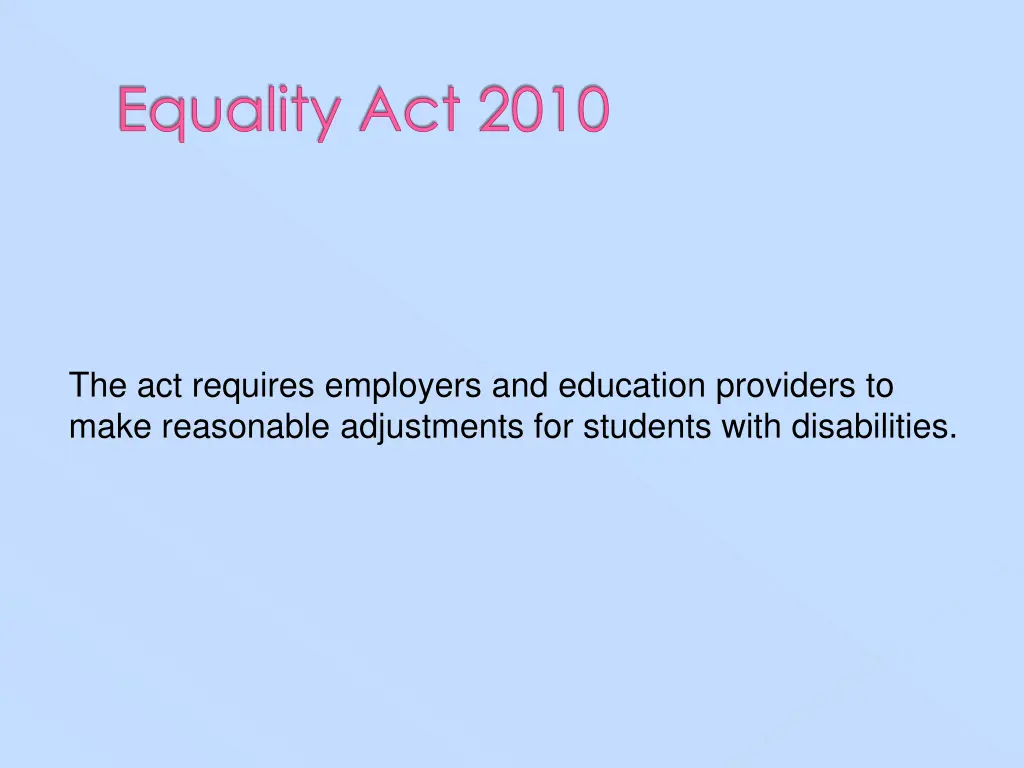 equality act 2010