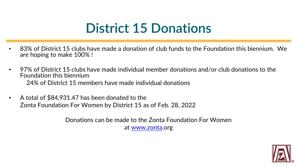 district 15 donations