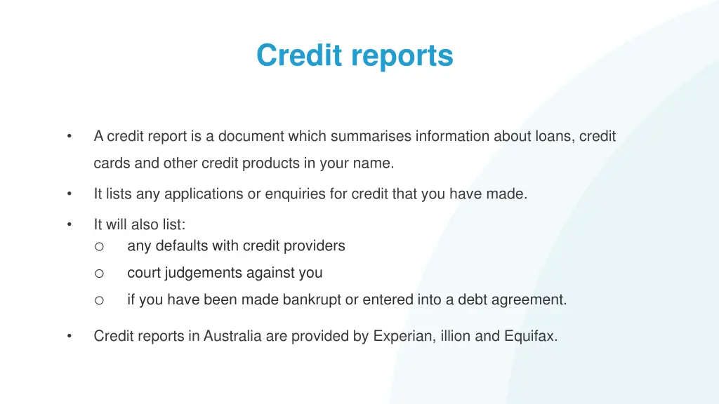 credit reports